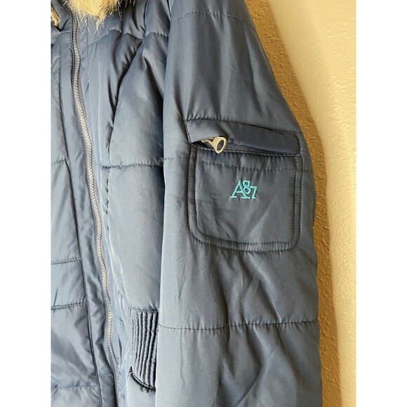 Vintage Y2K Iconic Aeropostale Cargo Puffer Faux Fur Lined Jacket Size XL - Picture 3 of 6
